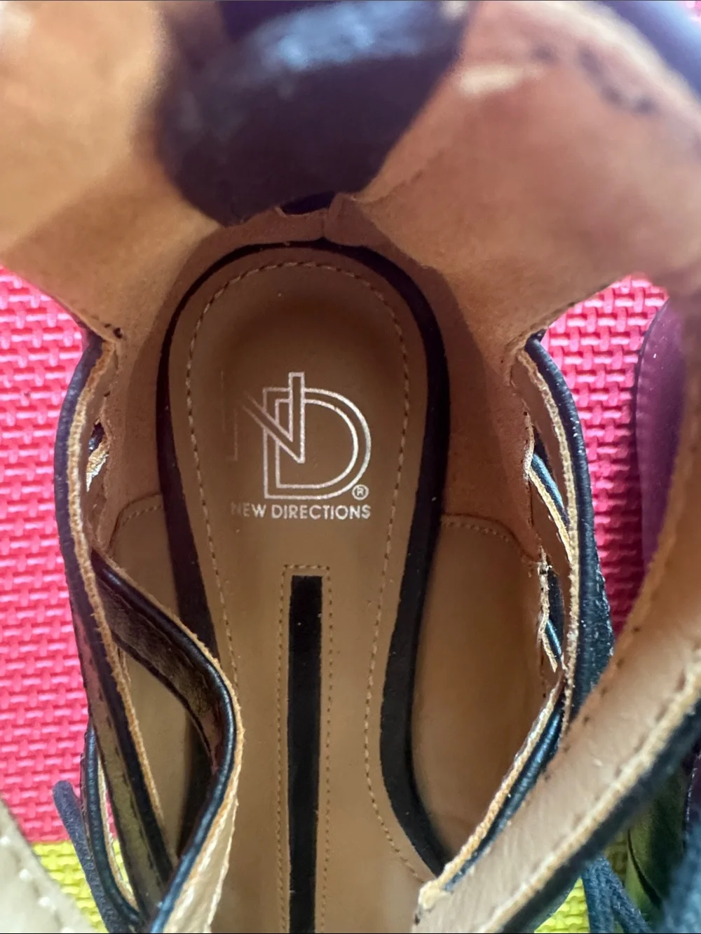 new directions Black Lace-Up Pointed Toe Flats